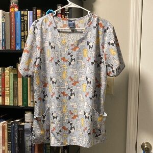 Women's Dog and Cat Scrub Top